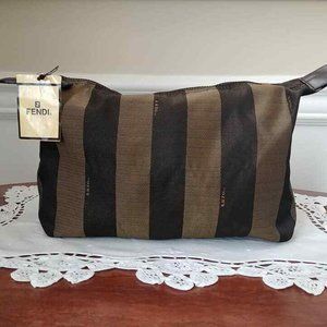 AUTH NWT Fendi PEQUIN Super Nappa Cosmetic Pouch Case BAG Clutch